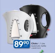 Clicks 1.7Ltr Automatic Kettle CAK001W/B-Each