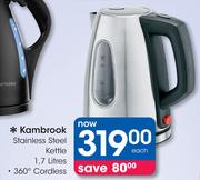 Kambrook 1.7Ltr Stainless Steel Kettle
