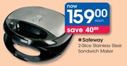 Safeway 2-Slice Stainless Steel Sandwich Maker