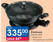 Safeway Electric Wok Glass Lid Temperature Control