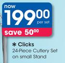 Clicks 24-Piece Cutlery Set On Small Stand-Per Set