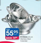 Clicks 24cm Stainless Steel Colander-Each