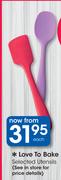 Love To Bake Selected Utensils-Each
