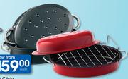 Clicks Small Oval Roaster With Rack & Handles-Each