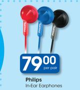Philips In Ear Earphones-Per Pair