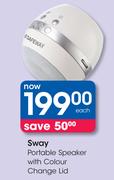 Sway Portable Speaker With Colour Change Lid-Each
