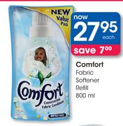 Comfort Fabric Softener Refill-800ml Each