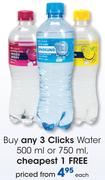 Clicks Water-500/750ml Each