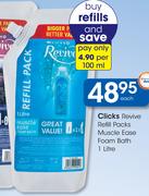 Clicks Revive Refill Packs Muscle Ease Foam Bath-1L Each