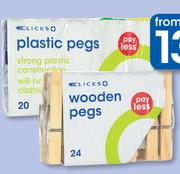 Clicks 20 Plastic Pegs