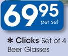 Clicks Set Of 4 Beer Glasses-Per Set
