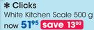 Clicks White Kitchen Scale-500g
