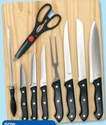 Clicks 10 Piece Knife & Pine Cutting Board Set-Per Set