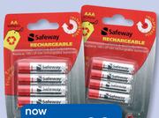 Safeway AAA Or AA Recharge Batteries 4 Pack-Per Pack
