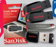 SanDisk 8/16 Or 32GB Cruzer Blade-Each