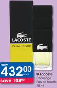 Lacoste Challenge Eau De Toilette-75ml