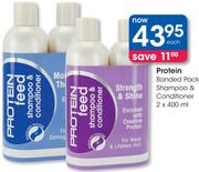 Protein Banded Pack Shampoo & Conditioner-2x400ml