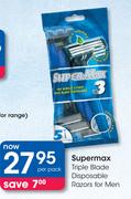 Supermax Triple Blade Disposable Razors for Men-Per Pack