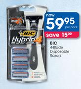BIC 4-Blade Disposable Razors-Per Pack