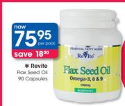 Revite Flax Seed Oil-90 Capsules Per Pack