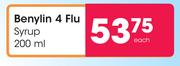  Benylin 4 flu Syrup-200ml Each