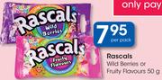 Rascals Wild Berries Or Fruity Flavours-50g Per Pack