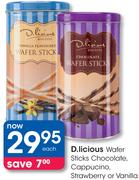 D.licious Wafer Sticks Chocolate,Cappucino,Strawberry Or Vanilla-Each