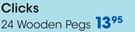 Clicks 24 Wooden Pega-Per Pack