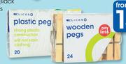 Clicks 20 Wooden Pegs
