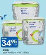 Clicks Beer, Whisky Or Wine Glasses-Per set