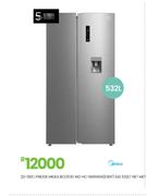 Midea 532L NET MET SxS Fridge BCD530 WD HC-689WEN (ESNY) 20-583