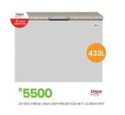 Univa 433L Nett WHT Fridge Deep Freezer UC485W 20-559