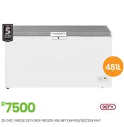 Defy 481L Net WHT Fridge Deep Freezer DMF456/382/294 20-404