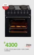 Univa BLK Oven + Hob Combo Stove U336B 21-480 