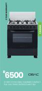 Obac 6 Burner Compact Full Gas Matt BLK Stove 76 x 60 OB760G/S 21-585