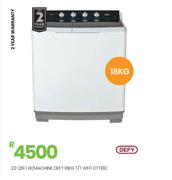 Defy 18Kg T/T WHT W/Machine DTT180 22-281