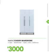 Nara 3 Door Bedroom Wardrobe 1200 x 450 x 2100mm 1-285