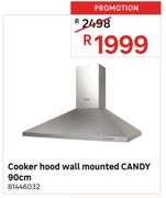 Candy Wall Mounted Cooker Hood 90cm 81446032