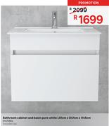 Bathroom Cabinet & Basin Pure White L61cm x D47cm x H46cm 81474882