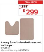 Luxury Foam 2 Piece Bathroom Mat Set Taupe 81475673