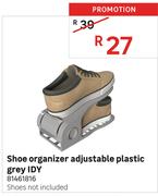 Shoe Organizer Adjustable Plastic Grey IDY 81461816
