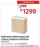 Bathroom Cabinet Easy Oak L70cm x D40cm x H79.5cm 81458440