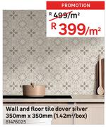 Wall & Floor Tile Dover Silver 350mm x 350mm (1.42 Sqm/Box) 81476025-Per Sqm