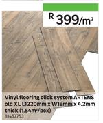 Artens Vinyl Flooring Click System Old XL L1220mm x W18mm x 4.2mm Thick(1.54 Sqm/Box) 81457753