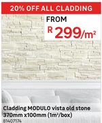 Modulo Cladding Vista Old Stone 370mm x 100mm (1 Sqm/Box) 81407174-Per Sqm