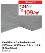 Vinyl Tile Self Adhesive Kamet L305mm x W305mm x 1.2mm Thick (2.04 Sqm/Box) 81452420-Per Sqm