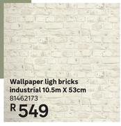 Wallpaper Light Bricks Industrial 10.5m x 53cm 81462173