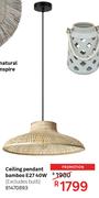 Ceiling Pendant Bamboo E27 40W (Excludes Bulb) 81470893