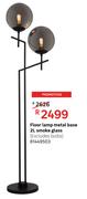 Floor Lamp Metal Base 2L Smoke Glass (Excludes Bulbs) 81449503