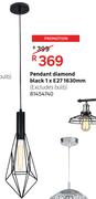 Pendant Diamond Black 1 x E27 1630mm (Excludes Bulb) 81454740